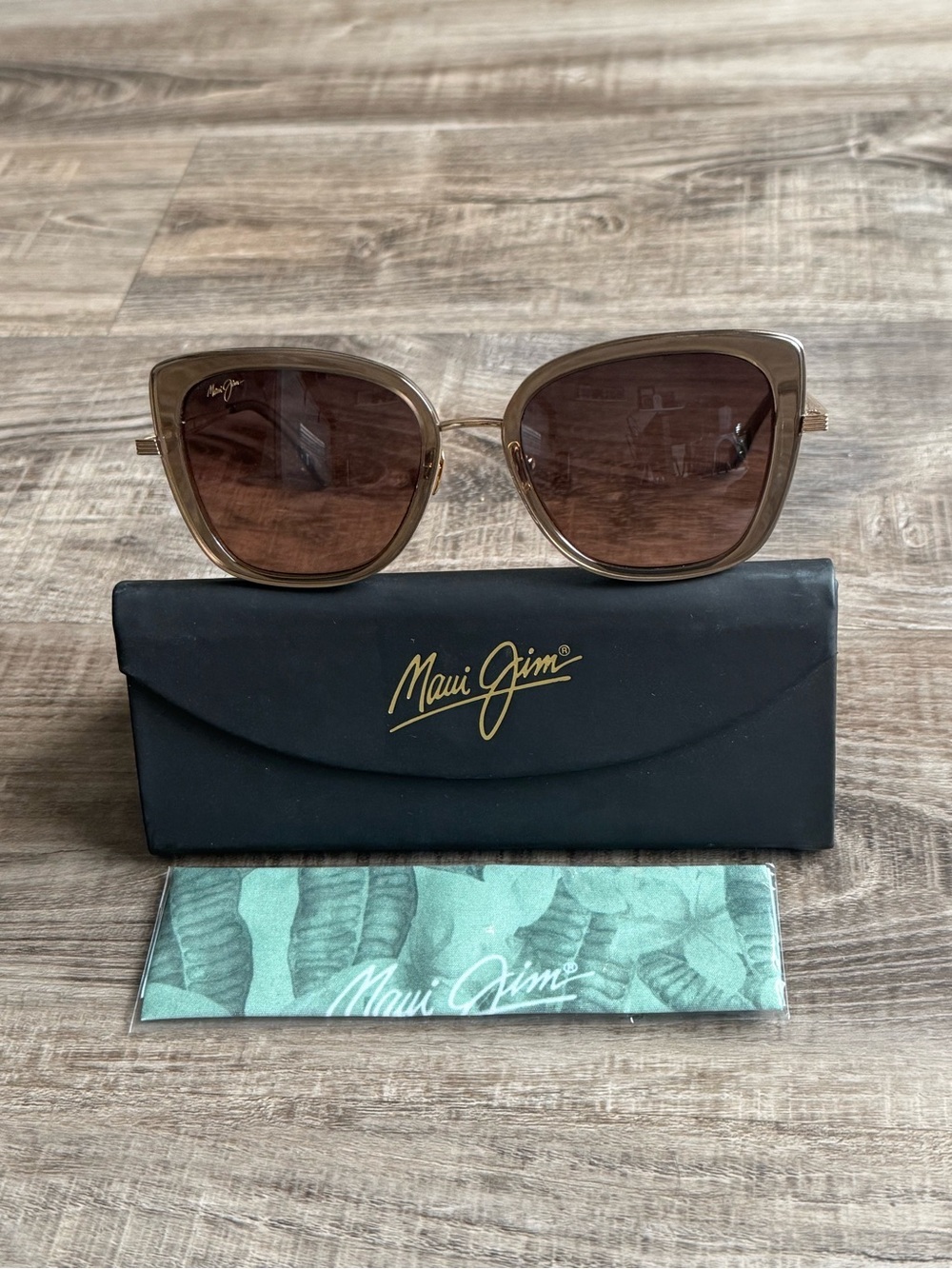 Maui Jim Women’s Light Brown/Tortoiseshell Cat-Eye Sunglasses